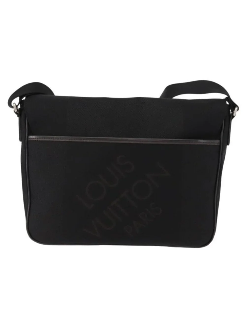 Authentic LOUIS VUITTON Damier Geant Petite Message Shoulder Bag Black M93618